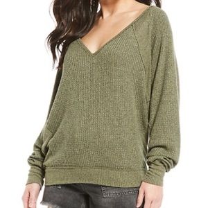 Green Free People sweater